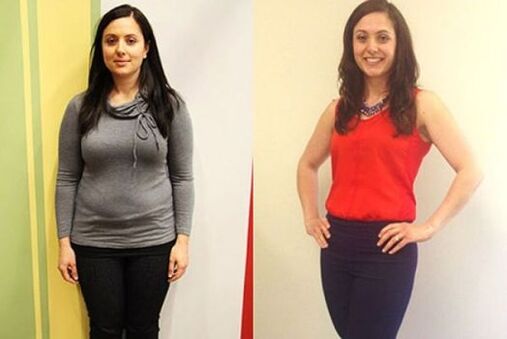 Wanita sebelum dan selepas mengikuti diet soba (1)